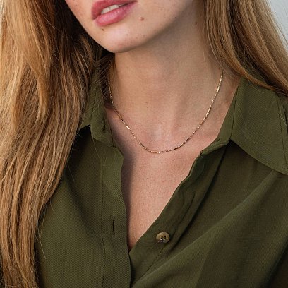 Кольє - ланцюжок у жовтому золоті ц00479 №4