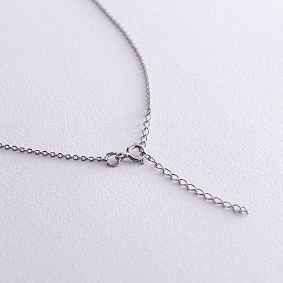 Подвійне срібне кольє "Хлоя" з фіанітом 1092 №5