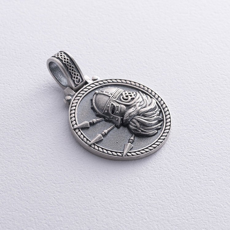 Серебряный кулон "Воин" с чернением 292 от ювелирного магазина Оникс - 5