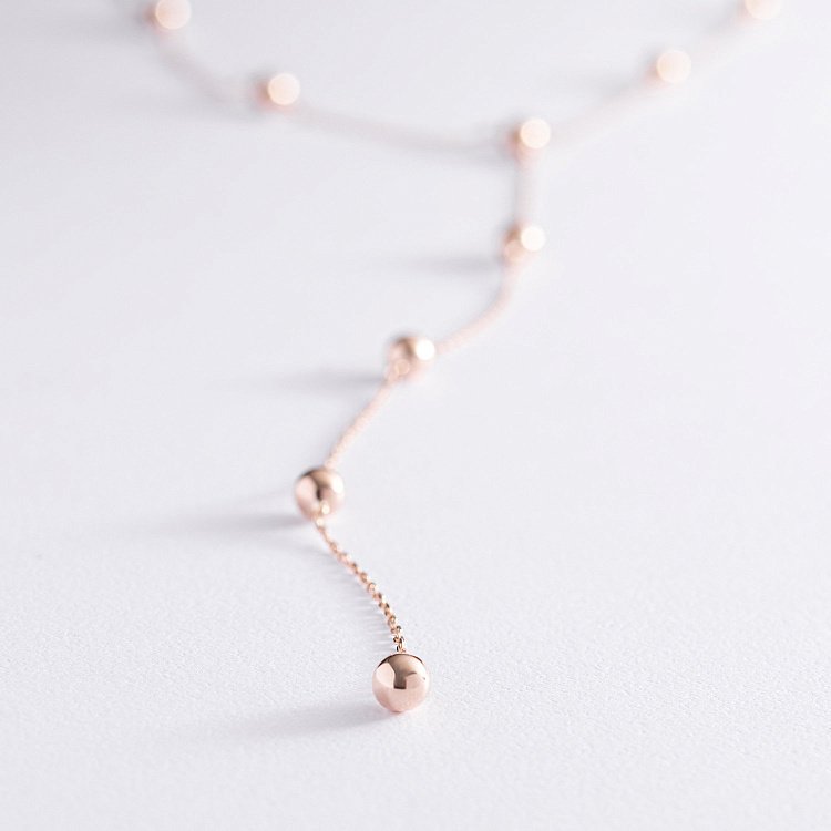 Колье - галстук 2 в 1 "Шарики" в красном золоте кол02066 от ювелирного магазина Оникс - 3