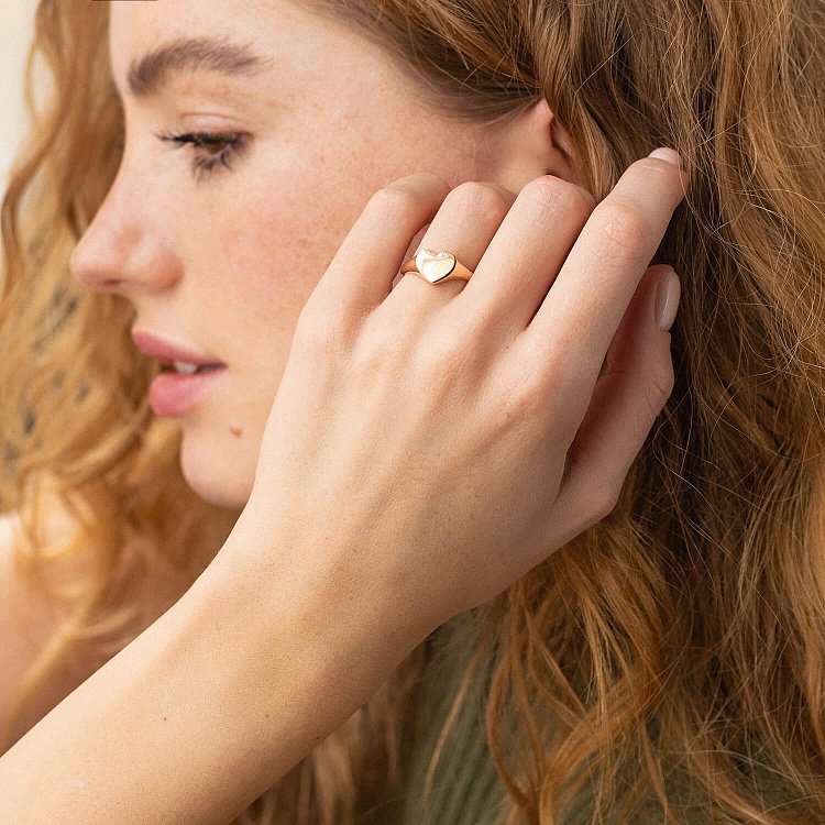 Кольцо "Сердечко" в красном золоте (возможна гравировка) к07144 от ювелирного магазина Оникс - 8