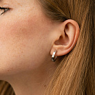 Сережки - кільця "Love" у білому золоті с09145 от ювелирного магазина Оникс - 3