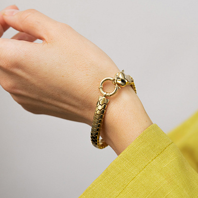 Браслет "Пантера" у жовтому золоті б05818 №9