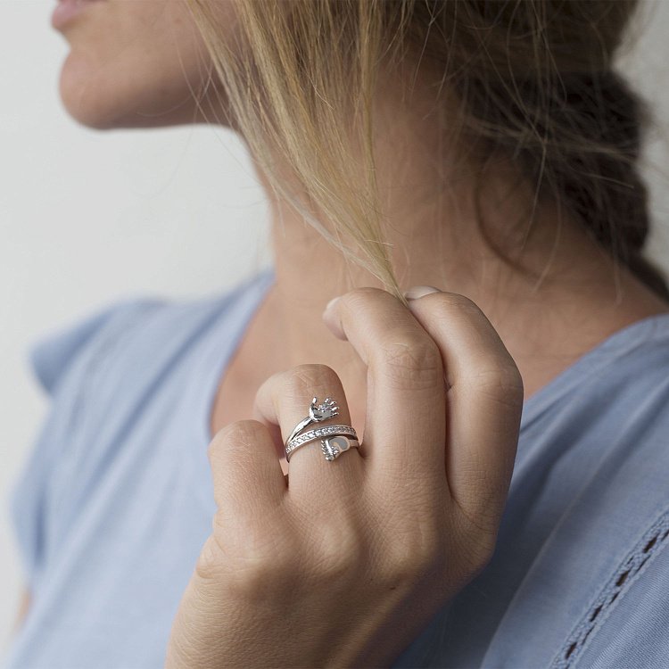 Золота каблучка "Ручка - ніжка немовляти" к05020 від ювелірного магазину Онікс - 3