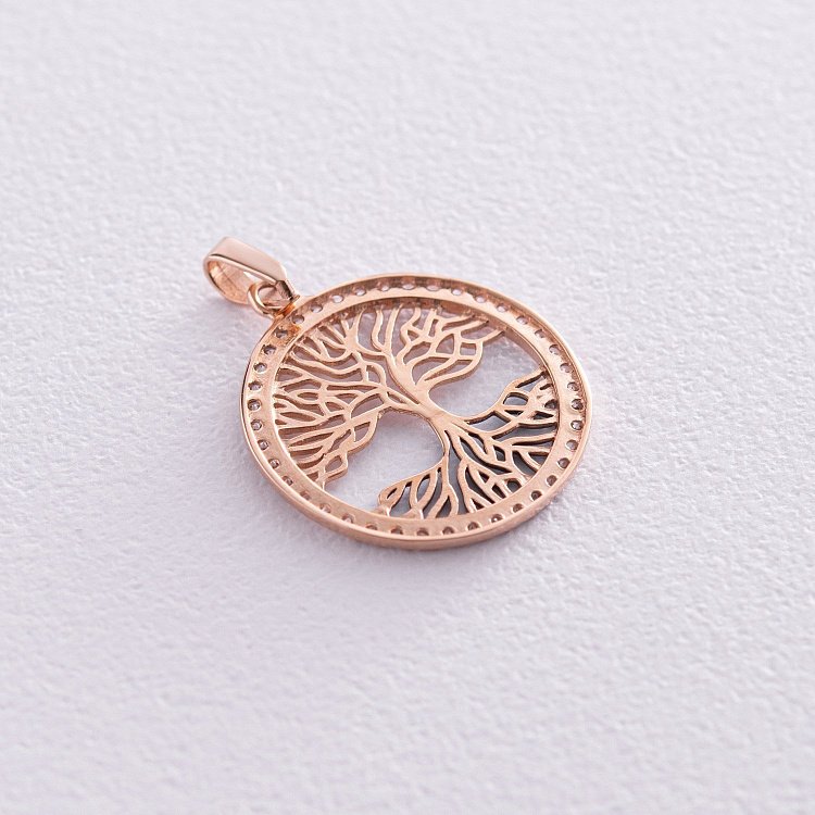 Золотой кулон "Древо жизни" с фианитами п03725 от ювелирного магазина Оникс - 2