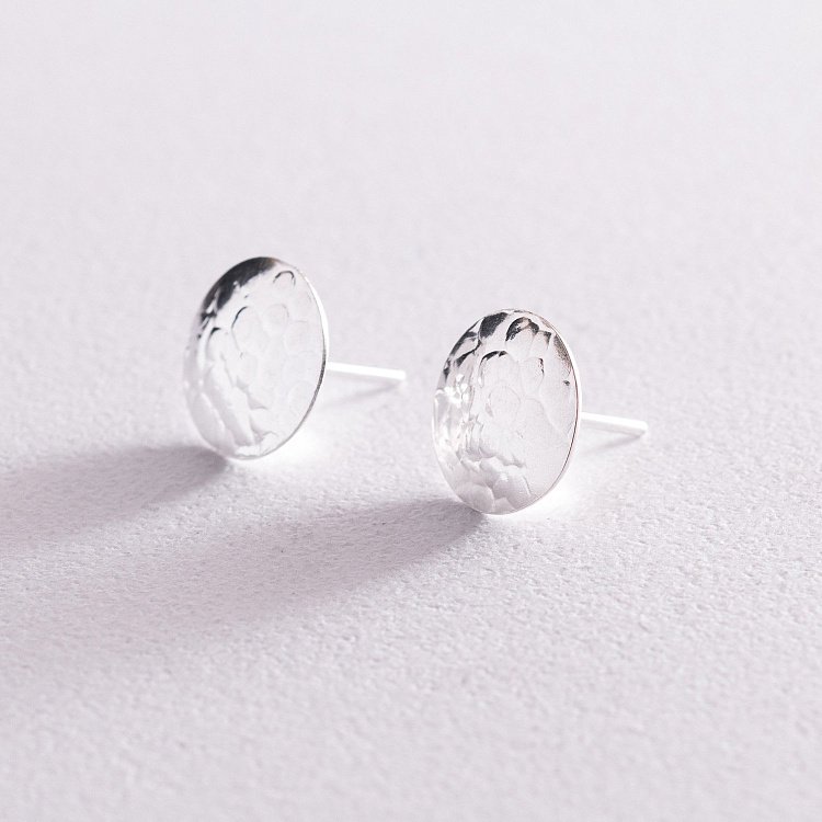 Срібні сережки - пусети "Теона" (1.2 см) 123185 від ювелірного магазину Онікс - 2