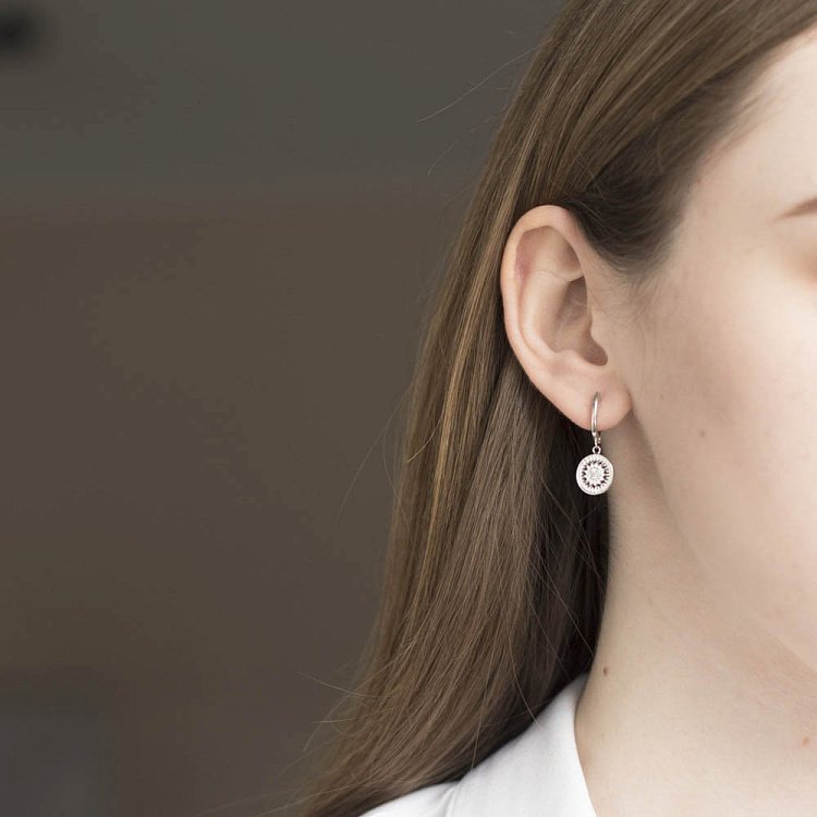 Срібні сережки (фіаніт) 122402 від ювелірного магазину Онікс - 2