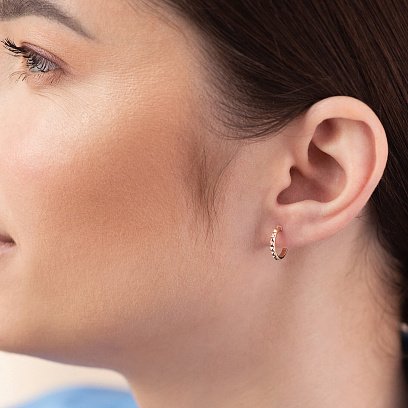 Серьги - пусеты "Mona" в желтом золоте mini с08380 №5