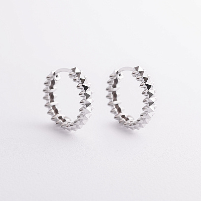 Сережки - кільця в білому золоті с09548