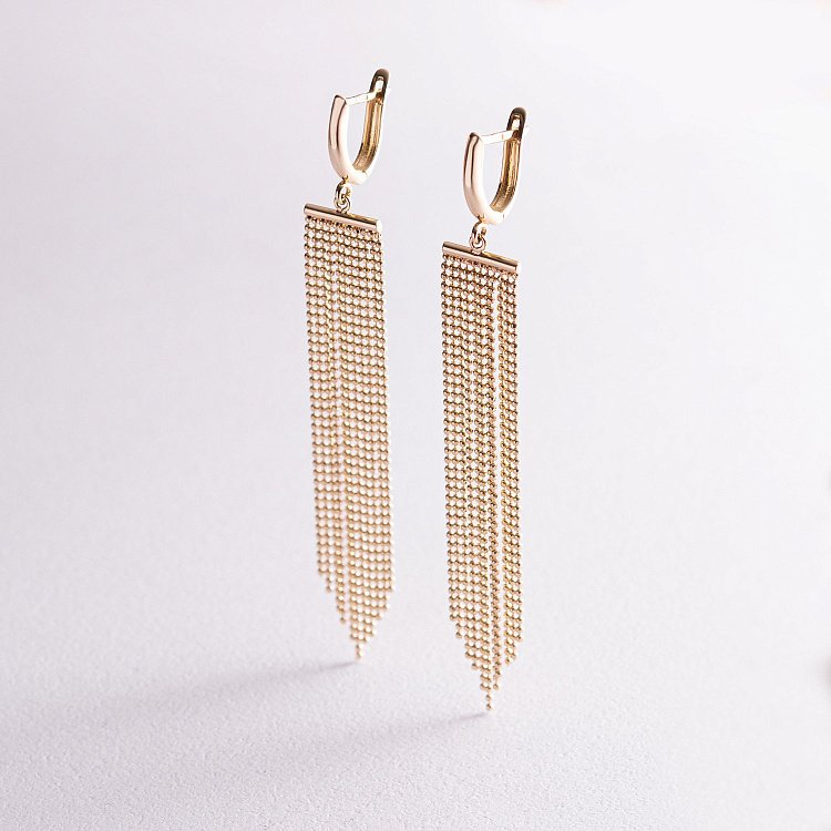 Золоті сережки "Водоспад" с04558 від ювелірного магазину Онікс