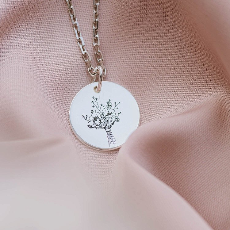 Серебряный кулон с гравировкой "Цветочки" 132724цв от ювелирного магазина Оникс - 7