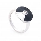 Срібний перстень (емаль, фіаніт) 112111 от ювелирного магазина Оникс