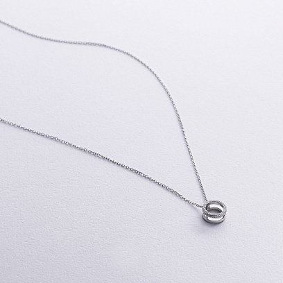 Золоте кольє з чорними і білими діамантами 724841121 №5