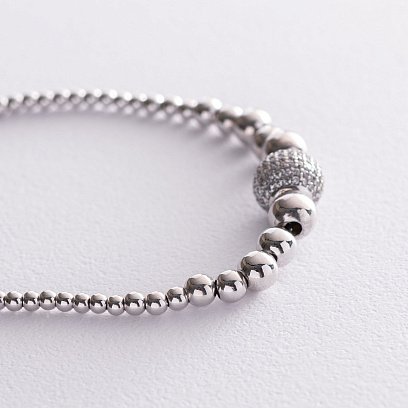 Золотий браслет з кульками (фіаніти) б03581 №3