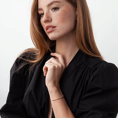 Золотой браслет "Шарики" б05113 №4