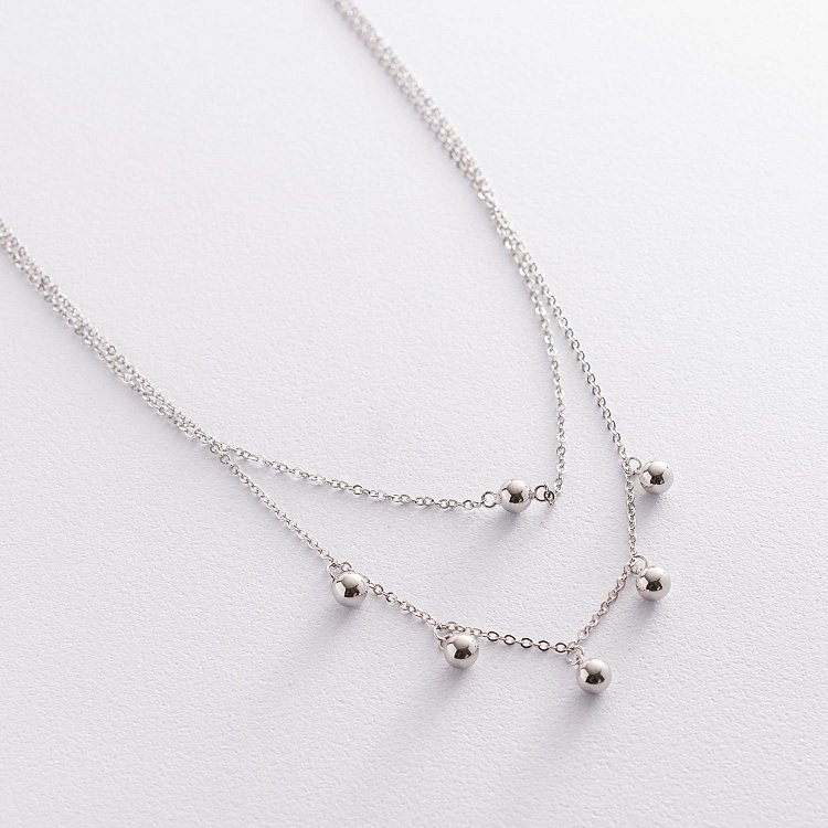 Серебряное колье "Шарики" 181135 от ювелирного магазина Оникс