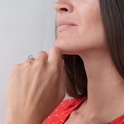 Золота заручальна каблучка (куб. Циркон Swarovski) к06278 №5