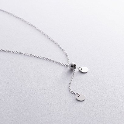 Серебряное колье - галстук с монетками 181280 №3