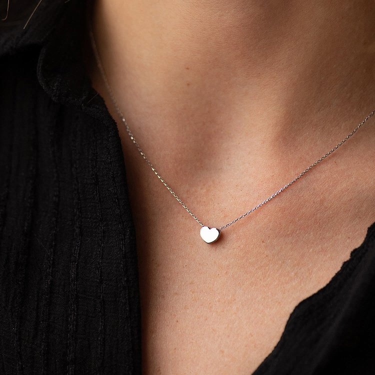 Колье "Сердечко" в белом золоте кол01253 от ювелирного магазина Оникс - 5