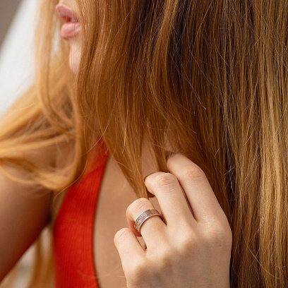 Обручальное кольцо "Колосок" в красном золоте 241281300 №4