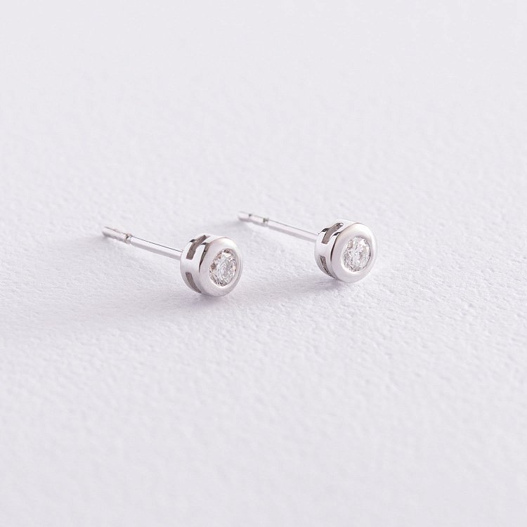 Золотые серьги - пусеты с бриллиантами сб0351y от ювелирного магазина Оникс - 3