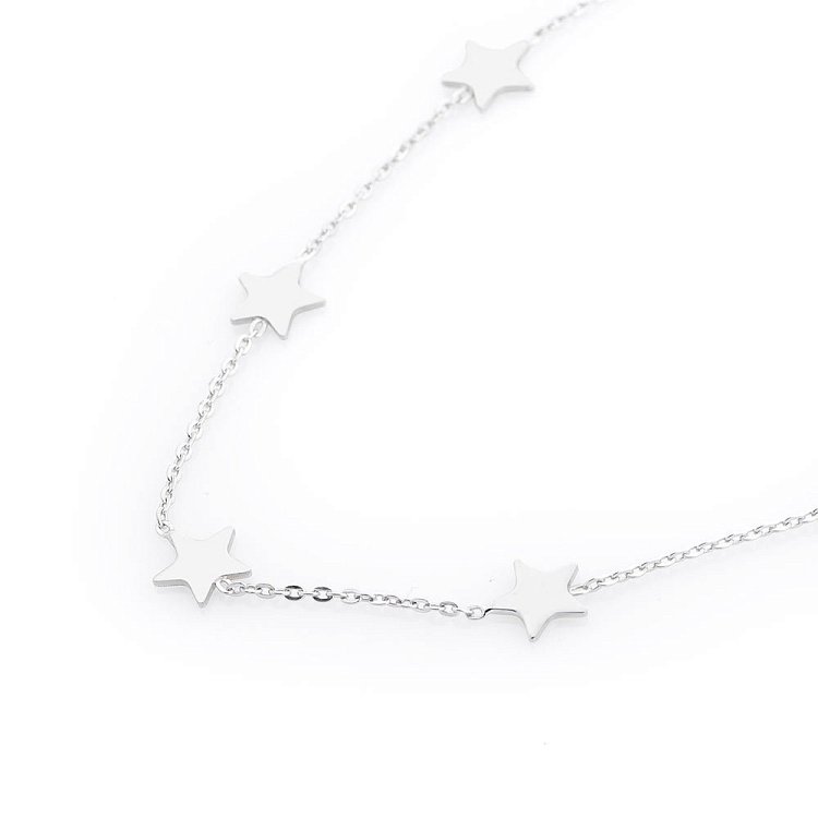 Серебряное женское колье "Звездочки" 18610 от ювелирного магазина Оникс - 2