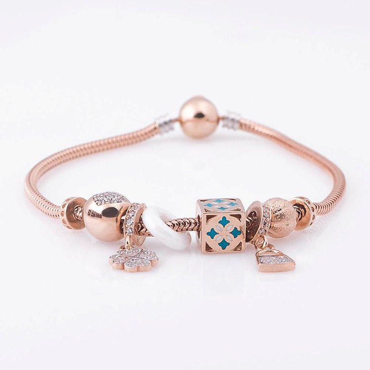 Золотий браслет з Шарм (фіаніти) б02761 від ювелірного магазину Онікс - 1