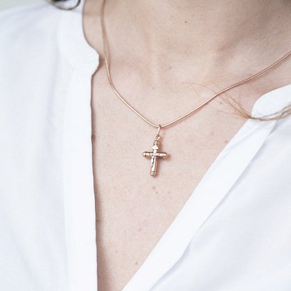 Золотой крестик с распятием п01396 №2