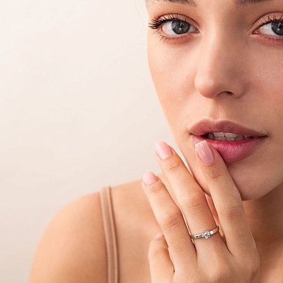 Золота заручальна каблучка з діамантом кб0355y №2