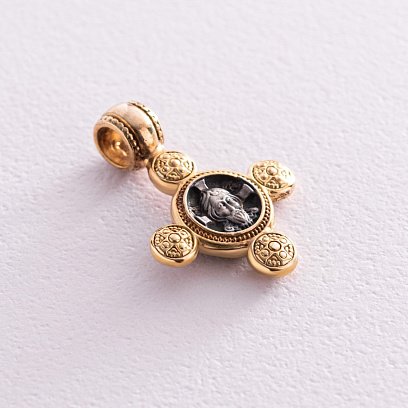 Срібний хрестик "Спас Нерукотворний. Ангел Хранитель" 132467 №2