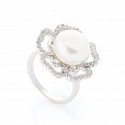 Срібний перстень "Квіточка" (культ. прісн. перли, фіаніти) 111789 от ювелирного магазина Оникс - 2