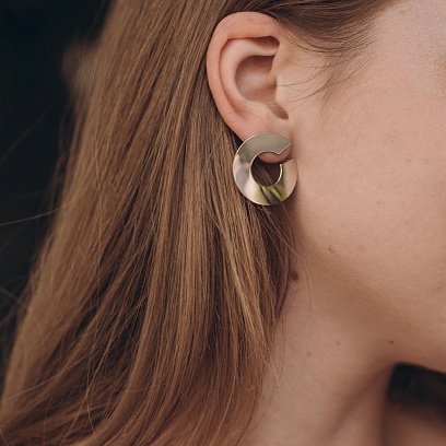 Срібні сережки-пусети "Глянець" 122510с №9