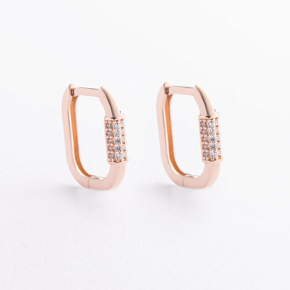 Золоті сережки з фіанітами с09112