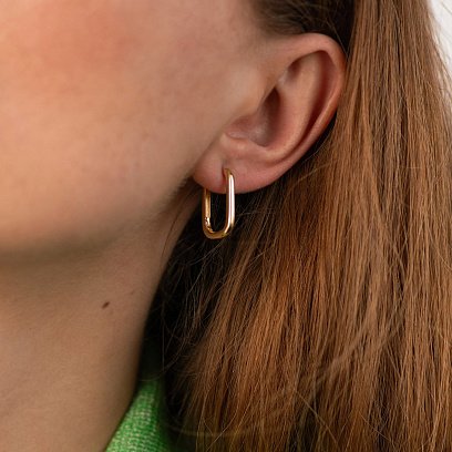 Сережки "Kirsten" у жовтому золоті с08923 №5