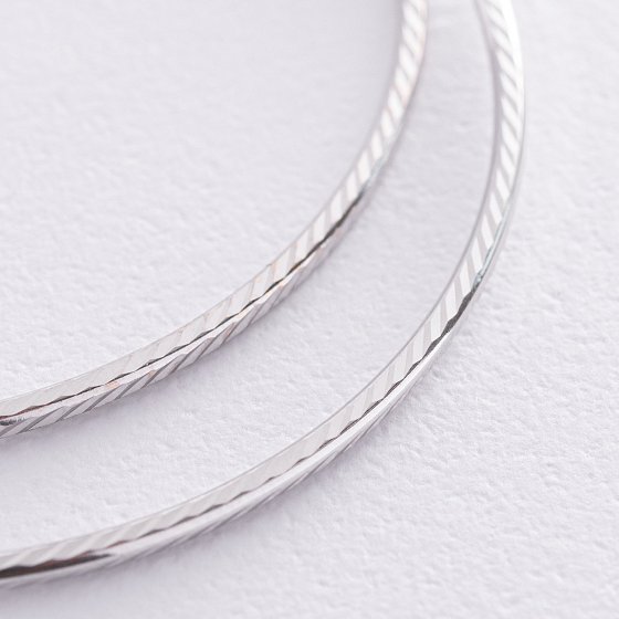 Сережки - кільця в білому золоті (5.4 см) с08599 №4