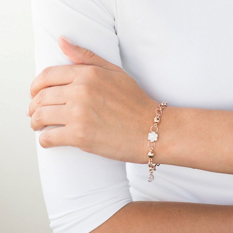 Золотой браслет с фианитами б03148 от ювелирного магазина Оникс - 2