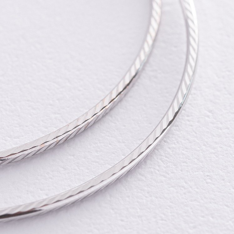 Сережки - кільця в білому золоті (5.4 см) с08599 від ювелірного магазину Онікс - 3