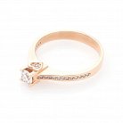 Золотое кольцо "Сердце" с фианитами к04997 от ювелирного магазина Оникс - 1