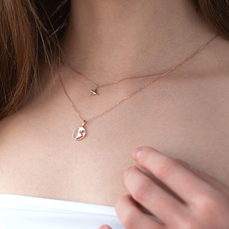 Кольє в червоному золоті "Навколосвітня подорож" кол01682 від ювелірного магазину Онікс - 4