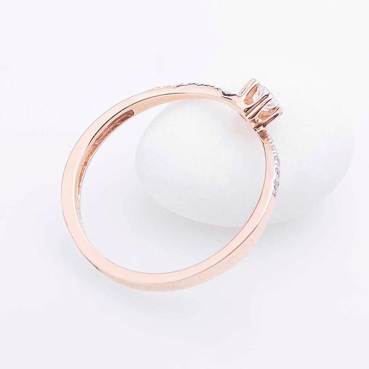 Золота каблучка з діамантами кб0023 від ювелірного магазину Онікс - 2