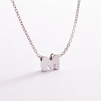 Серебряное колье с буквой "М" 1105 М