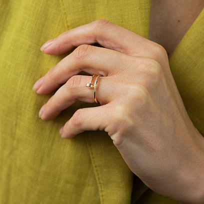 Каблучка "Цвях" у червоному золоті к06958 №10