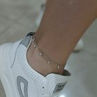 Серебряный браслет на ногу "Танец капель" (фианит) 141321 от ювелирного магазина Оникс - 1