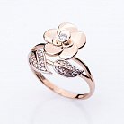 Золотое кольцо "Цветок" с фианитами к04954 от ювелирного магазина Оникс - 1