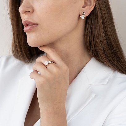 Золоті сережки з фіанітами с06576 №2