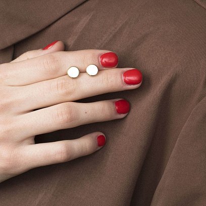 Золоті сережки-пусети "Кружечки" с05559 №7