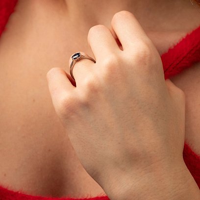Серебряное кольцо с сапфиром GS-01-017-31 №4
