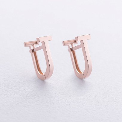 Сережки "Tina" у червоному золоті с08796