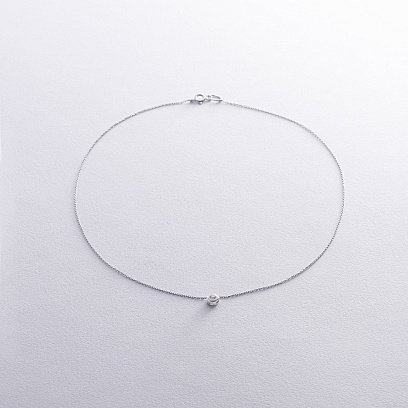 Золотое колье с фианитом кол01059 №4