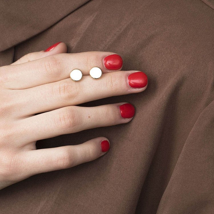 Золоті сережки-пусети "Кружечки" с05559 від ювелірного магазину Онікс - 6